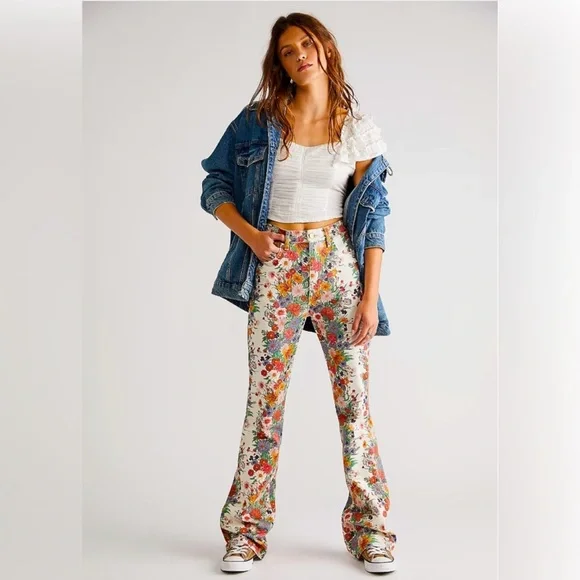 Free People Wrangler Westward Floral Bootcut jeans - Picture 3 of 8